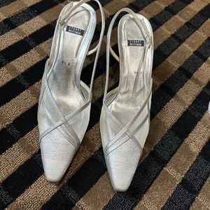 Stuart Weitzman Size 9 1/2 Women's Silver and Mesh Dress Shoes